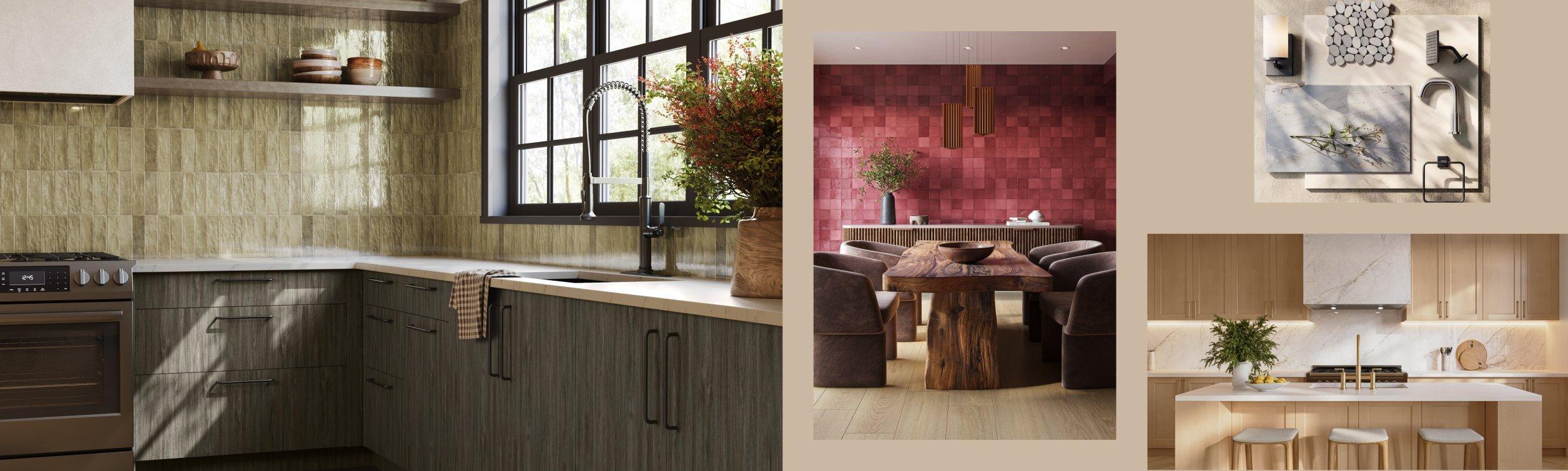 An eclectic kitchen, retro dining room, Crème Brûlée Kitchen, and moodboard